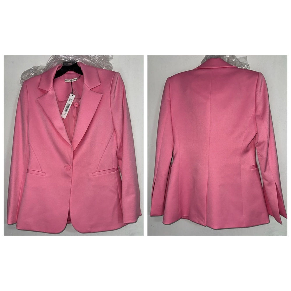 Alice + Olivia Macey Fitted Cherry Blossom Pink Blazer Jacket - Picture 10 of 14
